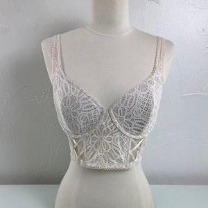 Victoria’s Secret Dream Angels Balconet Corset Bra Size 34DD or 34E EUC